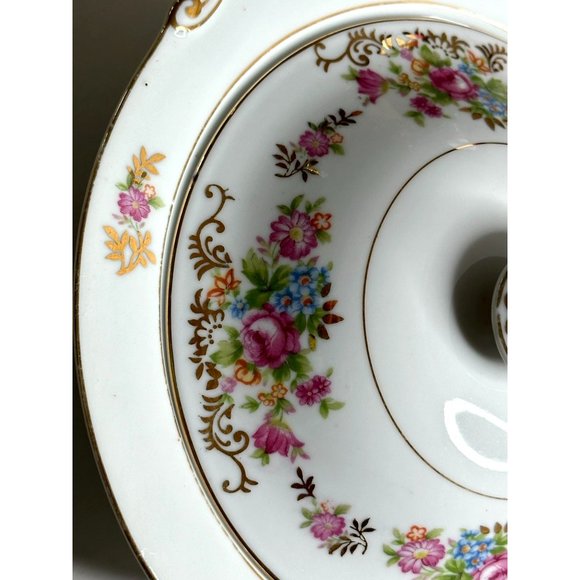 Maruichi Sugar Bowl Creamer Server China Set 40s Pink Roses Gold Discontinued - Picture 8 of 16